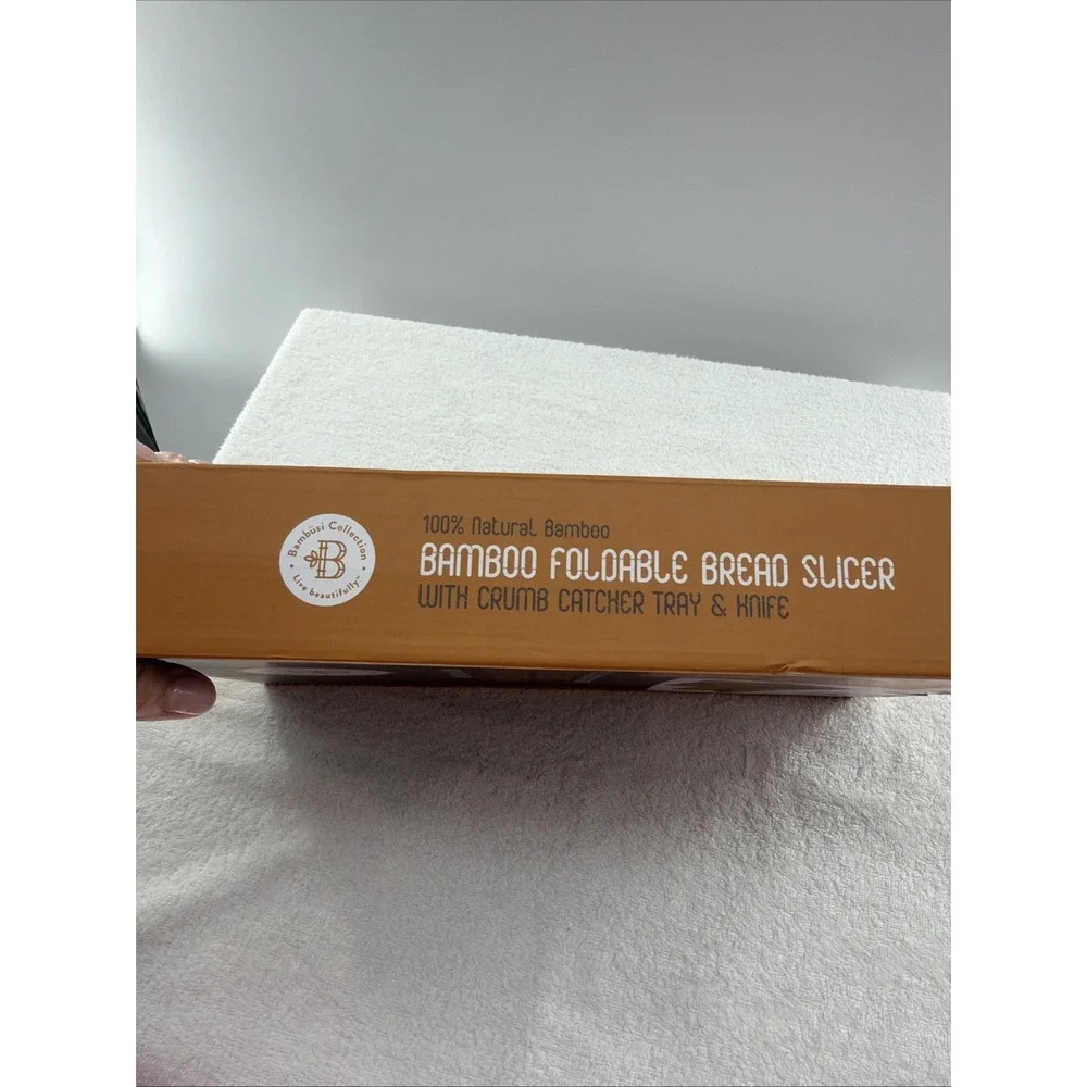 New Bread Slicer for Homemade Bread - Adjustable Bamboo Bread Cutter with Knife